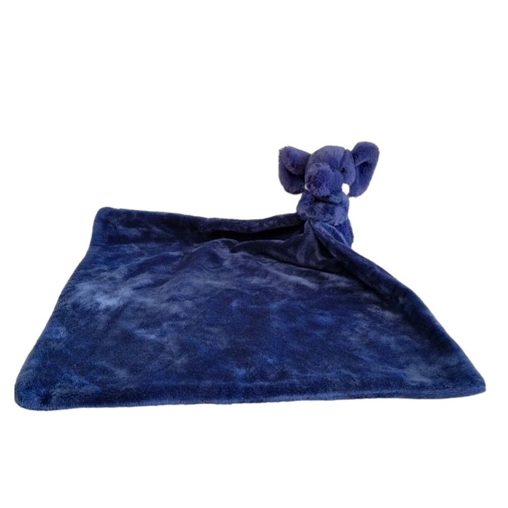 -Jellycat Bashful navy blue elephant Soft Baby Security Blanket Lovey